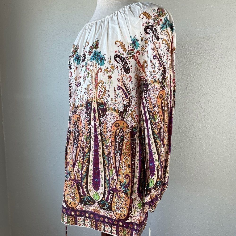 NWT Passports Paisley Tunic Top Size M - Picture 4 of 9